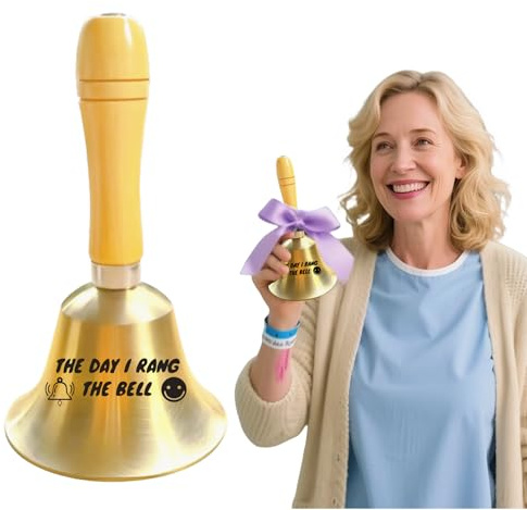 Cancer Gifts Hand Bell – End of Chemo and Radiotherapy Gifts, Ringing Bell for Last Day of Chemo or Radiation, Cancer Survivor Recovery Milestone Celebration Gift, Encouragement and Support Present