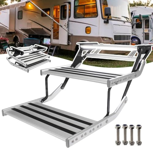 Marchepieds pour camping-car, marchepieds pliants manuels/électriques automatiques pour camping-car,marchepieds électriques manuels et rabattables,marchepied pour camping-car 2-Step-Manualwithlight