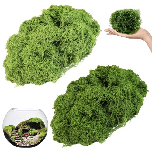 VIVIIHOO Muschio Artificiale 100g, Muschio Decorativo per acquari, pareti e Decorazioni Natalizie, Muschio Artificiale Reale per Le Foto di Muschio, Decorazione con Muschio Finto (Verde)