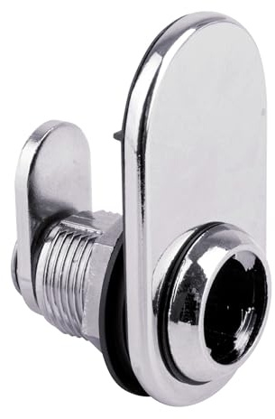 cyclingcolors 1x Serrure pour 2 vantaux batants verre sans cylindre diamètre 18 mm avec gâche meuble bureau armoire, droite