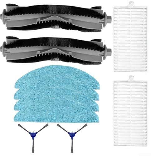 Kit de repuesto para aspiradora con cepillo principal, cepillos laterales, filtros y paños de fregona, apto para Cecotec para robot aspirador Conga M50 - Juego de limpieza para el hogar