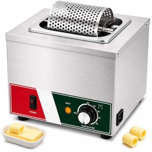 Rodillo de mantequilla eléctrico, cuerpo de acero inoxidable ajustable, control de temperatura de 30-80 °C para hamburguesas, barbacoas y cocina de camping
