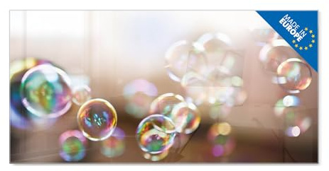 banjado Glas Magnettafel (120 x 60cm) - Magnetwand Glas - Magnetpinnwand als Memoboard - Pinnwand Magnettafel Küche, Büro, Kinderzimmer - Seifenblasen