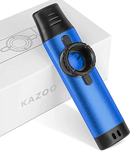 Kazoo Musikinstrument, Kazoo Metall mit 5 Membranen, guter Begleiter für Gitarre/Ukulele, Kazoo tragbares Musikinstrument, Geschenke für Kinder und Musiker (Blue)