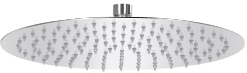 vidaXL Pomme de Douche Pluie Pulvérisateur Pommeau de Douche Tête de Douchette Accessoire de Salle de Bain Acier Inoxydable 304 30 cm Ronde