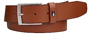 Tommy Hilfiger Herren Gürtel Adan 3,5 cm Ledergürtel, Mehrfarbig (Cognac), 80 cm