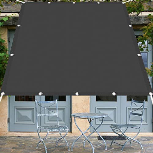 SunSail Wasserdicht Rechteckig 1.4 x 4 m Sonnenschutz Windschutz Outdoor Schattiernetz Reißfest Wetterfest für Balkon Terrasse Garten Outdoor, Dunkelgrau