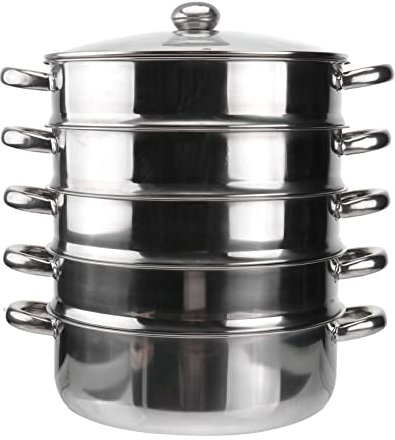 OQHAIR Cocina Utensilios de Cocina 5- Vaporeras Sartenes Niveles Vaporera Utensilios de Cocina Verduras Vaporera Utensilios de Cocina Metal Vaporera Utensilios de Cocina para Hogar Cocina