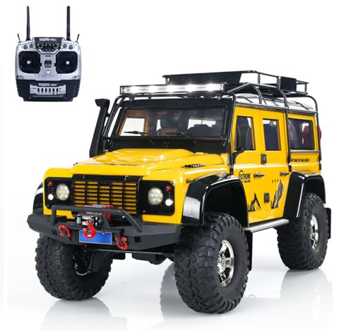 wheelfun HG 1/10 RC Crawler Car Model 4X4 Upgrade RC Off-Road Climbing Car P411 Lights Sound Smoking Traction Winch 45A ESC 540 Brushed Motor 9KG Servo RTR Crawler Model