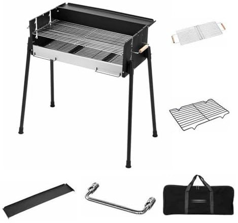 Barbecue portatile a carbonella per campeggio e viaggi, da tavolo, fornello rimovibile perfetto per uso esterno e ovunque