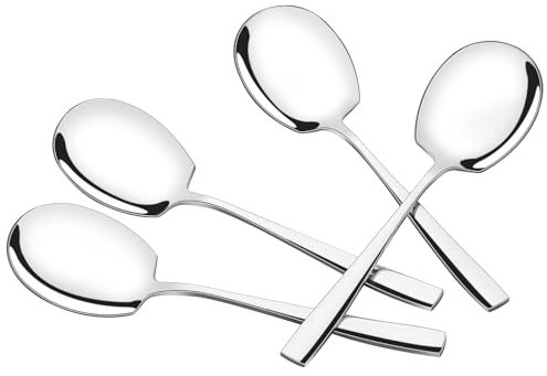 Ewingger 6 Pieces Large Buffet Serving Spoons, Stainless Steel Food Serving Spoons