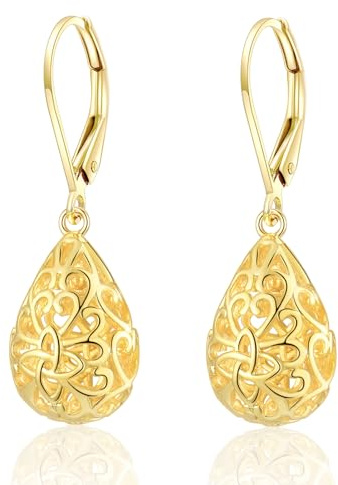 Ohrringe Gold Wassertropfen Ohrhänger für Damen Frauen, hypoallergener Hängeohrringe Schmuck Geschenke