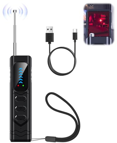 Detector de Cámaras y Micrófonos Ocultos – Detector de Dispositivos Inalámbrico con Detección de GPS y Señales RF Grabación Antiespía Dispositivos de Escucha inalámbricos para Hogar, Oficina y Hotel