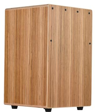 Vikye Cajon Drum Box Trätrumma Handtrumma Slaginstrument Zebra Wood Slät och Glansig Yta Utmärkt Baseffekt, Halkfri för inomhus- och Utomhusföreställningar (Barn stil)