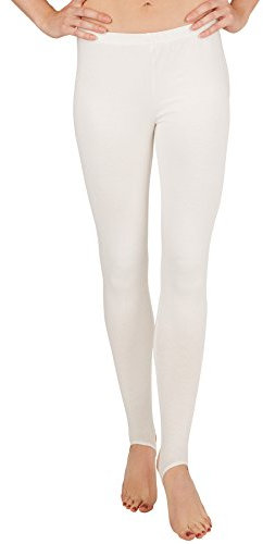 dressforfun Damen Leggins mit Steg | Idealer Begleiter bei Ballett, Tanz, Sport und Gymnastik | diverse Farben (L | Weiß | Nr. 301307)