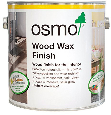 Osmo Wood Wax Finish 3161, Tester Size - Ebony Satin Finish, 125ml - Durable Furniture Wax for Wooden Furniture, Water-Resistant Floor Wax, Wood Treatments - Ideal for Oak, Pine & More