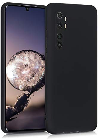 kwmobile Handyhülle kompatibel mit Xiaomi Mi Note 10 Lite Hülle - Handy Case aus weichem Silikon in Schwarz matt