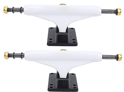 Keenso Skateboard Trucks, 2PCS Robusta Staffa in Alluminio per Skateboard Trucks Tensor Leggeri Skateboard(Bianca)