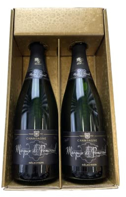 Coffret cadeau Champagne Marquis Pomereuil - Or - 2 Brut - 2x75cl