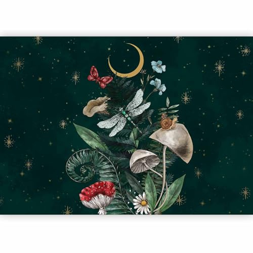 murando Fotomurales Bosque 350x256 cm XXL Papel pintado tejido no tejido coración Pared corativos Murales morna Diseno Fotográfico Naturaleza Champi?ones como pintado b-C-10289-a-a