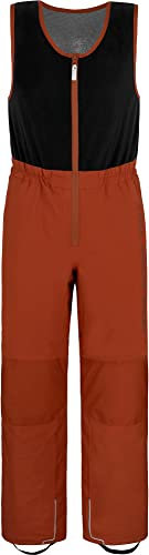 normani Kinder wasserdichte Winterhose mit Fleecebesatz - Recycelte Schneehose Skihose Thermohose mit 3M Refletoren und Schneegamasche - Wassersäule: 12.000 mm Farbe Orange Größe 110-116