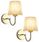 MRHYSWD Applique Murale Interieur Vintage Industrial, Lot De 2 Applique Murale Doré Chambre Salle De Bain Escalier Salon Cuisine, Applique Murale E27, Luminaire Mural Interieur, Sans Ampoules E27