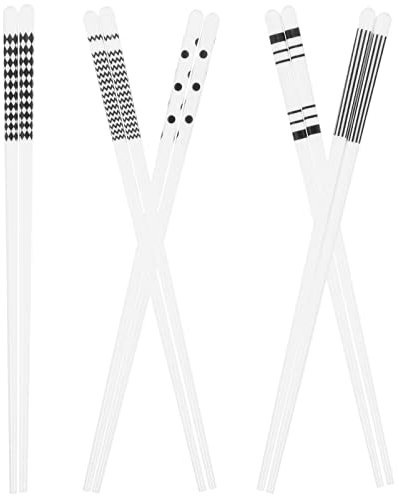 BESTonZON 5pairs Reusable Ceramic Chopsticks Chinese Style Multi-Function Easy Clean for Dinner for Others