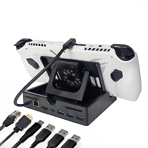 Docking Station for ROG ALLY Multifunctional Base Cooling fan 6-in-1 or 4-in-1 Charging Stand for ROG ALLY Gaming Machine (6 in 1)