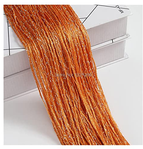 ELTOX Fadenvorhang,Perlenvorhang Perlen String Vorhang Tür Vorhang Perlen Fadenvorhänge Fenster Wandteller Raumteiler Türwohnhaus Wohnzimmer Hochzeitsdekor (Color : Orange, Size : 3x1m)