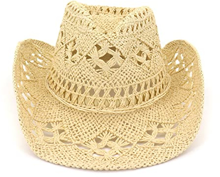 Cowboyhut Strohhut Damen Herren Sommerhut Sonnenhut Strandhut Westernhut Panamahut Unisex Cowboy Hut Cowgirl Hüte Faltbar Krempe Sommerhut