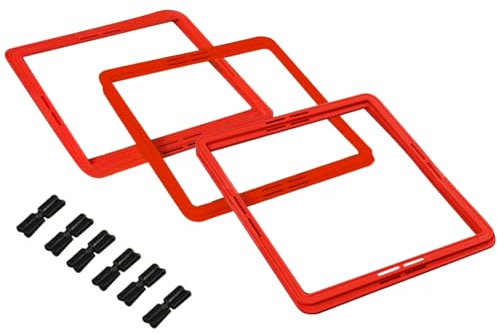 ARVALOLET Agility-Leiter-Set, 6 Stück Quadratische Trainingsringe for Fußballtraining, Rot