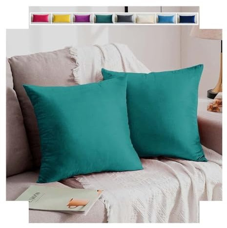 Kissenbezug 40x80 Kopfkissenbezug 50x70 KissenhüLle Samt 40x70 2er set Zierkissenbezug Zierkissen Kissen Dekokissen Sofakissen Bezug Pillowcase Kissenbezüge mit ReißVerschluss(Blackish Green,90x60 cm