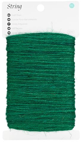 KINGLAKE 2mm Corde Jute, 50M Ficelle en Jute Vert, Corde de Chanvre, Ficelle Chanvre Naturel pour Jardinage, DIY, Cadeau Forfait, Décor