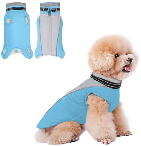 JULY'S SONG Hundejacke Fleece gefüttert Hundemantel Ärmellose Baumwolle Mit Brustgurt Gurt Reflektierende Streifen Design Warme Hunde Bekleidung für Winter Herbst