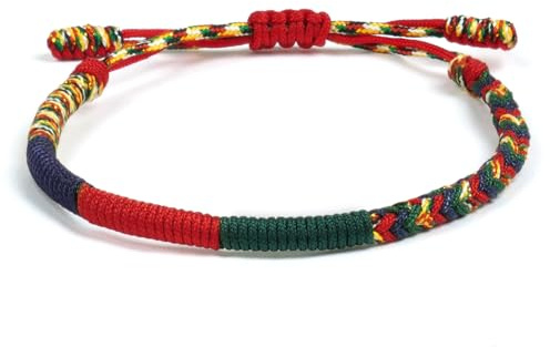 Aucuu Pulseras de la Amistad, Ajustable Pulseras Trenzadas Hecho a Mano, Pulseras Tibetanas y Regalo Budista, Pulsera de Buena Suerte para Amigos, Parejas, Regalo de Graduación