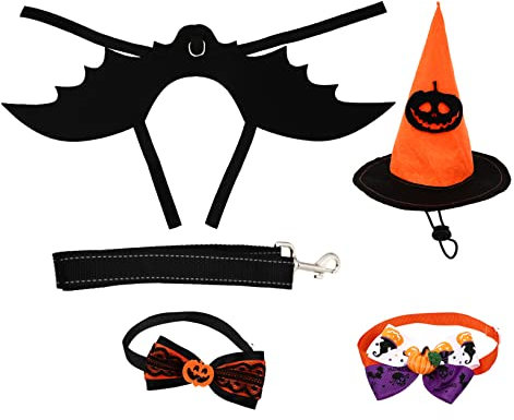 CORHAD Halloween-zubehör Für Haustiere 1 Set Haustierkostüm-Set Fledermausflügel-Kopfschmuck Für Hunde Und Katzen
