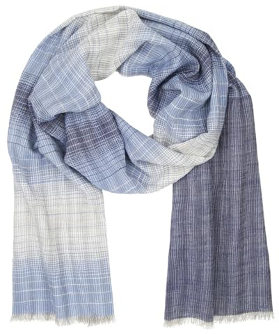 LINDENMANN Herren-Schal leicht 100% BIO Baumwolle blau