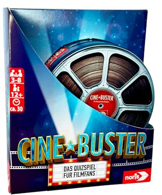 Noris 606062068 – Cine Buster – frågesportspelet för filmfans (spel från 12 år) – filmfrågesport om filmer, serier och TV för 3-8 spelare, ca. 30 min. Speltid