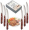 Couteaux à steak acier inox bois set 6 pieces style traditionnel couteau a steak couteau viande