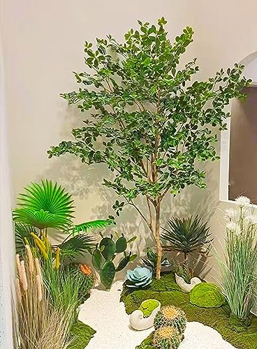 HGJHJJHK Artificial Tree, Artificial Plant Japanese Bell Leaf Fake Drunken Wood Floor Potted Bell Tree Family Indoor Courtyard Corner Window Staircase Landscaping H 1.4M/4.5FT Decoration