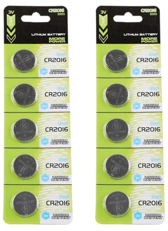 MZRAN Lot de 5/10 piles bouton CR2016 au lithium 3 V pour montres, calculatrices, fiabilité, alimentation