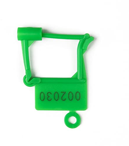 Plastic Padlock Seals Tags Disposable Self-Locking Numbered Tag Tamper Proof Security Padlocks Lable for Water/Electricity Meter Luggage, Bag, Clothes, Shose(Green,100pcs)