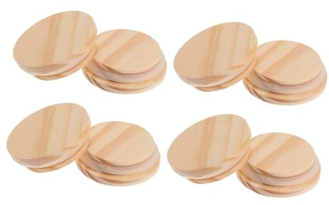 IMIKEYA 8pcs Sturdy Glass Jar Wood Lids Mason Jar Lids Smooth Edges Airtight Sealing for Pickling Sauce and Juice Storage