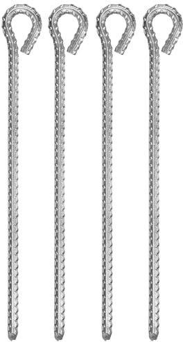 Lot de 4 piquets de tente 30 cm avec œillet fermé pour sol dur – Piquet robuste en acier galvanisé Ø 12 mm – Idéal pour tentes, auvents, pavillons, camping et extérieur