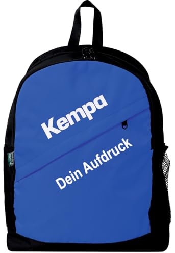 Kempa Sportartikelland Angebote Team Junior Rucksack für Kinder schwarz/blau mit Aufdruck Name
