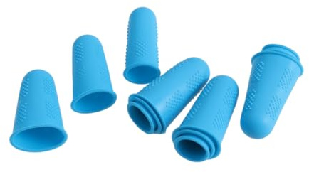 CALLARON Silicone Finger Cots Finger Protectors 12pcs Small Medium Large Anti-Scald Non-Slip Blue Fingertip Sleeves for Nail Art Beauty and Electronic Repair Protection