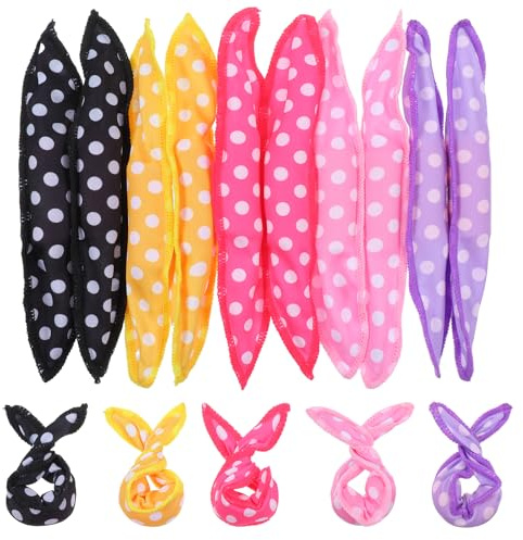 Classicseali 10pcs Sleep In Rollers,DIY Night Sleep Pillow Rollers,8 X 1.4 In Flexible Soft Sponge Pillow Curlers Roller for Long, Short, Thick & Thin Hairs (5 Colors)