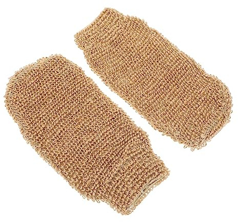 VALICLUD 2 Stück Badehandschuhe Aus Jute Peeling Waschhandschuhe Natürliches Scheuerhandschuh Zur Durchblutungsförderung Klein Wiederverwendbar Für Dusche Und Reisen