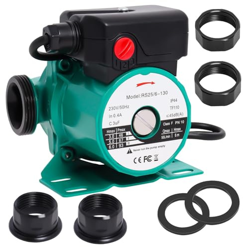 RS25/6-130 Bomba de Circulación de Agua Caliente, RS25/6-1½ Bomba de Agua de Trasvase Doméstico, 46/67/93W Bomba de Refuerzo de Presión de Circulación por Poweka