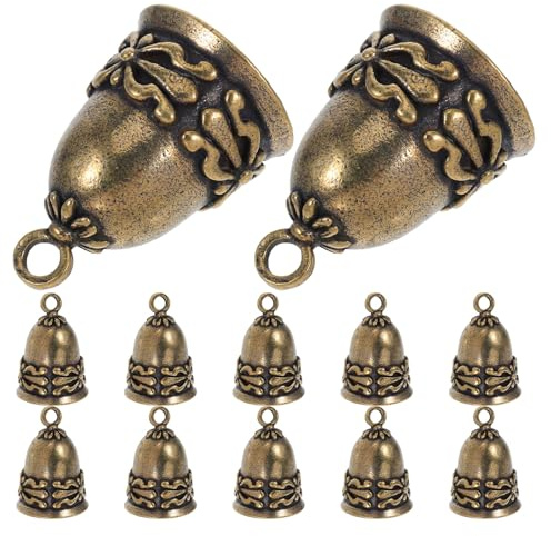 SHINEOFI 12 Campanelle in Ottone Vintage da Appendere Campanelli Eolici da Porta per Decorazioni Rustiche Ornamenti Artigianali per Casa Giardino e Portachiavi Set da 12 Pezzi
